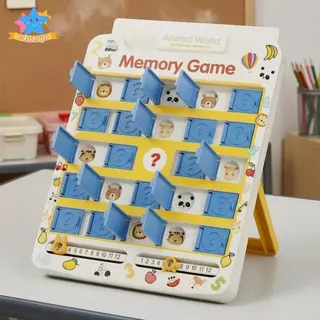 [เอ็ดสตาร์] เกมหน่วยความจําสัตว์ภาพประกอบพลิกจับคู่เกมกระดานการเรียนรู้ของเล่นการศึกษาอันดับหนึ่ง