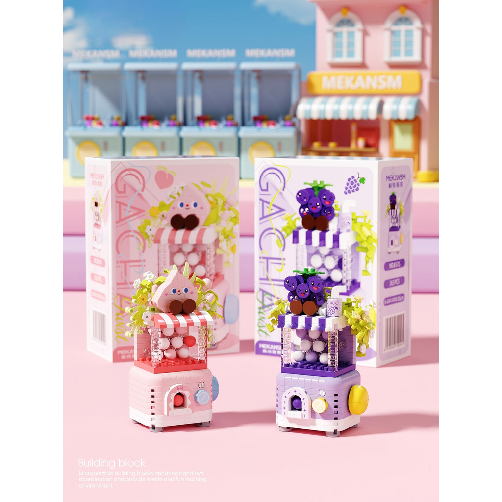 Sanmu NEW 🍍 Mini Fruit Gacha Building Block DIYของขวัญเด็ก ของตกแต่งบ้านน่ารัก