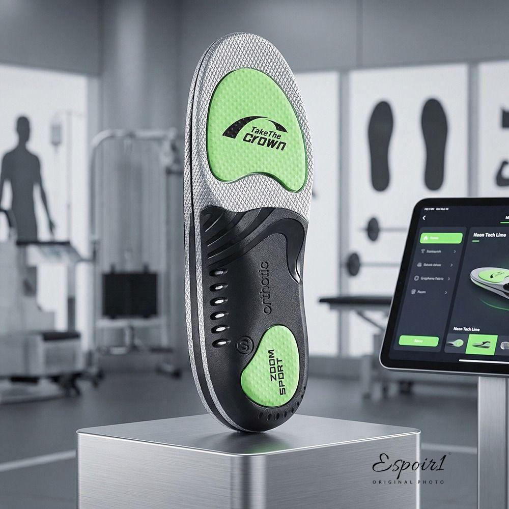 ESPOIR1 Arch Support Insoles, กลิ่นทน Shock-Absorbing Sports Insoles, Premium Pain Relief High Elastic Fatigue Reduction Fitness Training Insoles กรีฑา