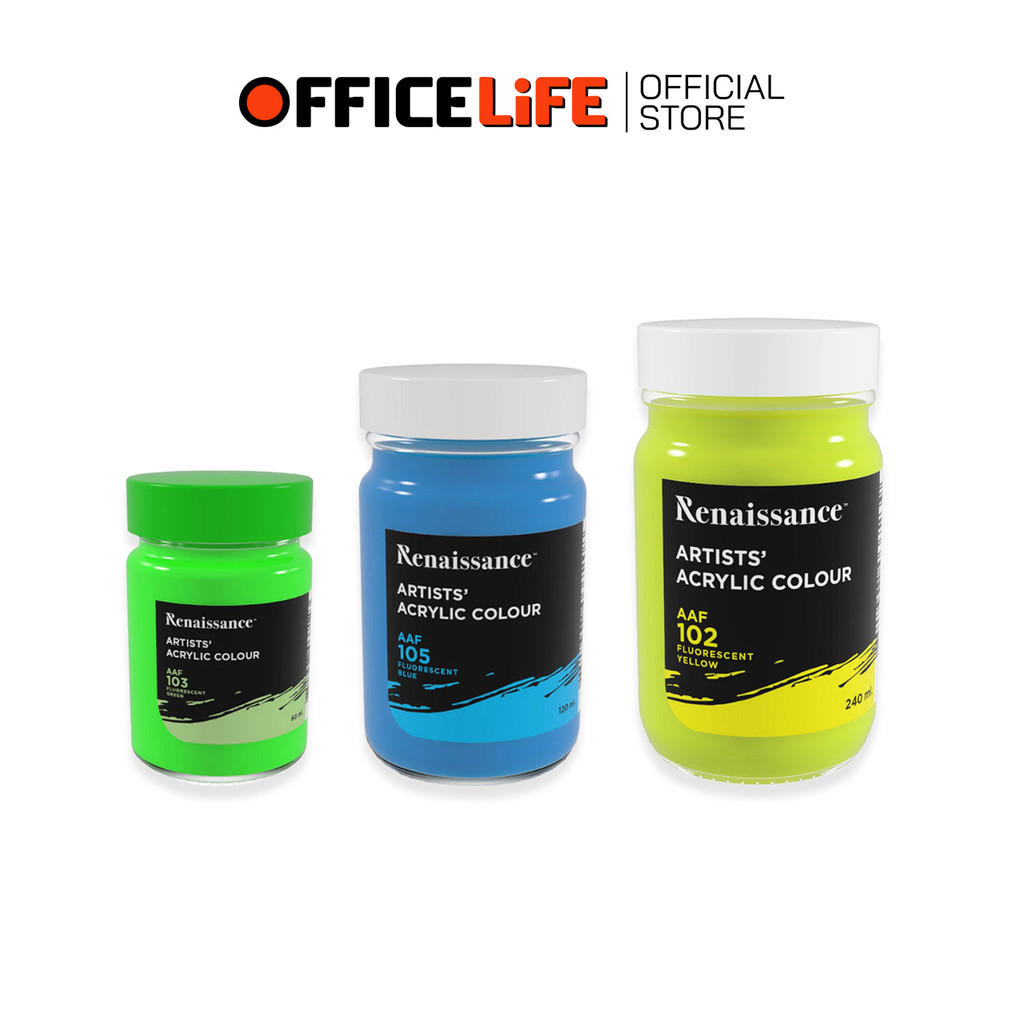 Renaissance (เรนาซองซ์) สีอะคริลิค สีสะท้อนแสง 60 /120 /240 ML. ( 1 ขวด )