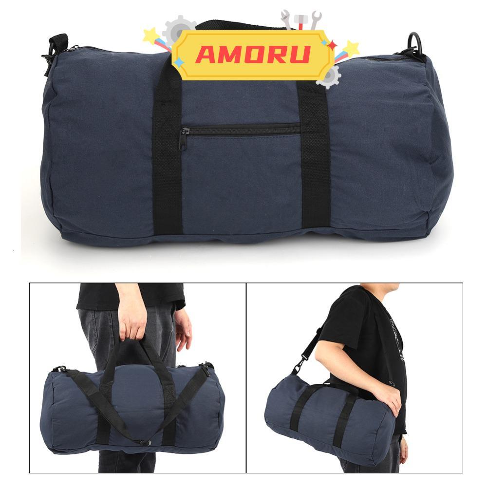 AMOR12U7 Gym Bag, Canvas Portable Duffle Bag, กระเป๋าเดินทางไหล่เดี่ยวที่ทนทาน Travelling Use