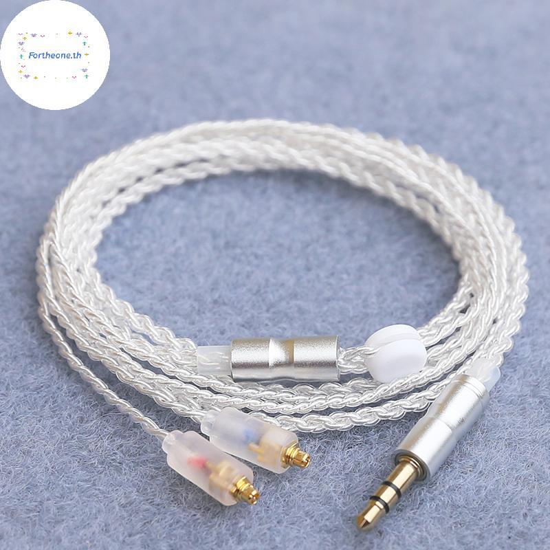 FOT HiFi หูฟังอัพเกรดสาย MMCX 3.5 มม.1.2 M Silver Plated Core สําหรับ Sennheiser IE200/IE300/IE600/I