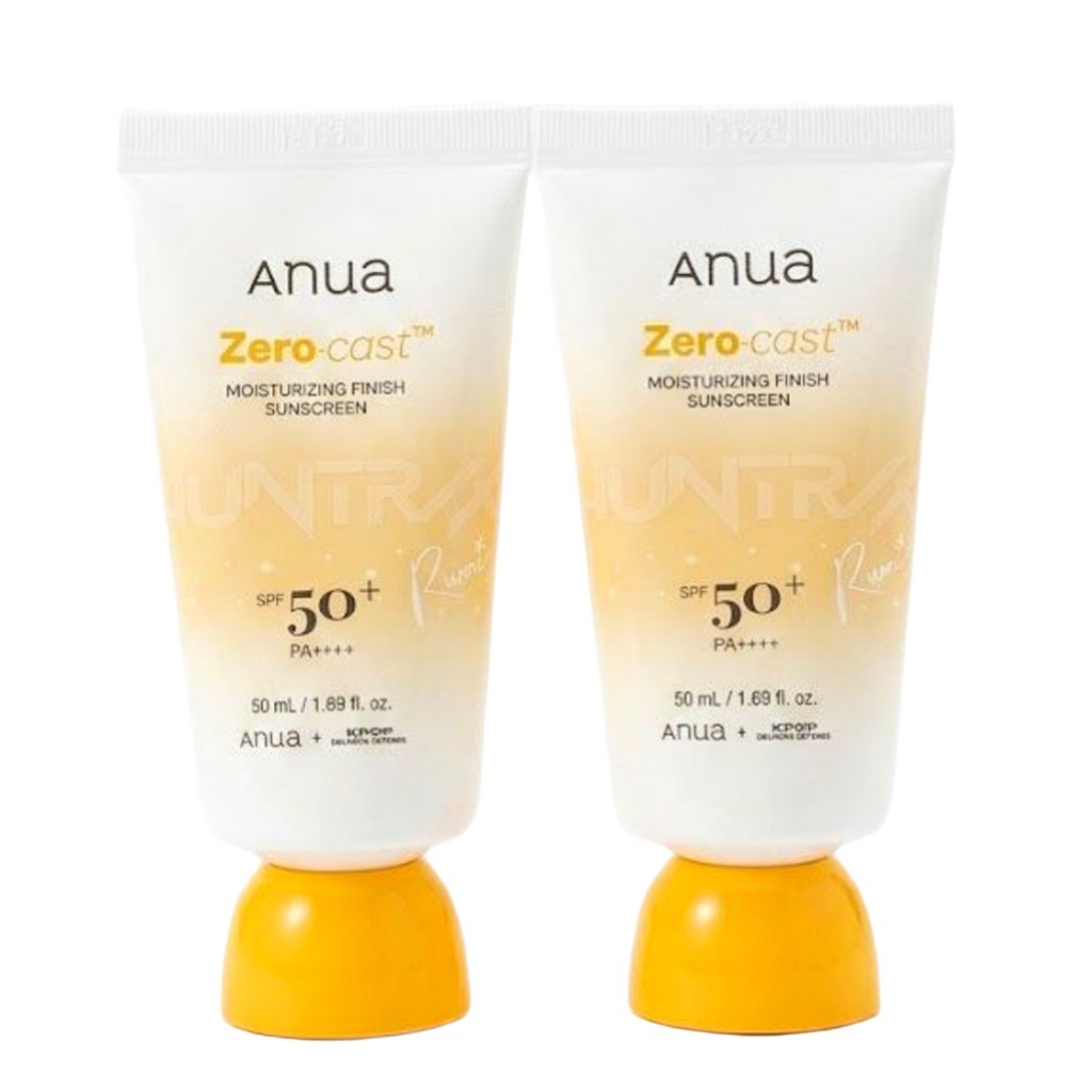 [anua] Zero-cast Moisturizing Finish Sunscreen, SPF 50+, 50ml, ชุด 2 / ครีมกันแดดเกาหลี SPF50 by Omi