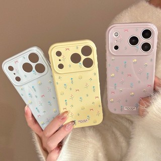 เคสโทรศัพท์เคลือบเงาสําหรับ iPhone 17 16 15 14 13 12 11 Pro MAX มีสไตล์และดอกไม้สดพิมพ์ Soft TPU ป้องกันปกหลัง