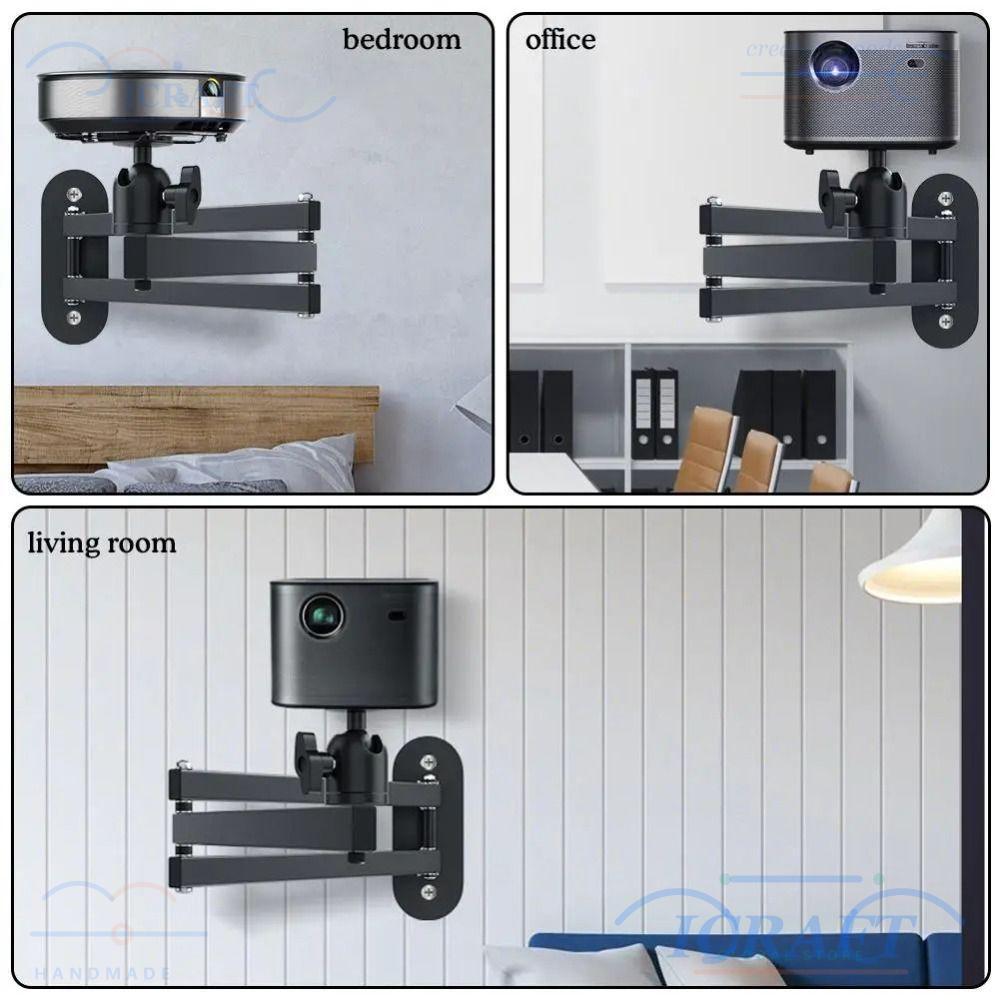 ICRAFT ขายึดติดผนัง, ขาตั้งโปรเจคเตอร์หมุนได้ 360 องศาแบบปรับได้หลายมุม, ตัวขยายสากลเหล็กคาร์บอนที่ทนทานสําหรับ XGIMI/JMGO/