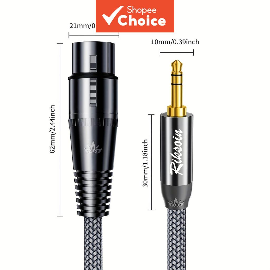 ตัวแปลงสายไมโครโฟน 3.5 มม. เป็น XLR ตัวเมีย สําหรับแล็ปท็อป โทรศัพท์ ลําโพง มิกเซอร์ และซาวด์ HIFI