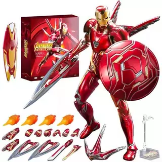 Marvel Avengers Iron Man รูป Cool Weapon Deluxe ชุดเดสก์ท็อปอินเทรนด์เล่นตกแต่งกล่องปริศนา