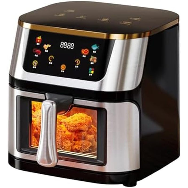 Air Fit P Digital Tech 1-5 & 450°F 8-In-One พร้อมหม้อทอดล็อครส Beelicious, เขย่าพร้อมหม้อทอดอากาศ, เ