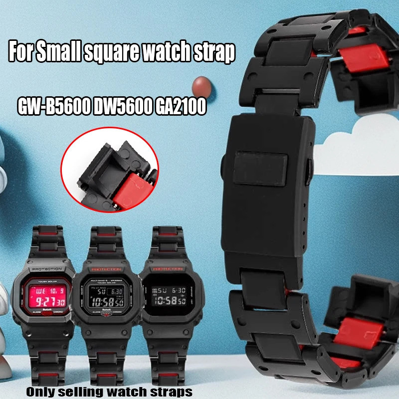 สําหรับ Casio คอมโพสิตพลาสติกสายนาฬิกา GW-B5600 DW-5600/GW-M5610/DW-6900 GA-2100 16 มม.refit สายคล้อ