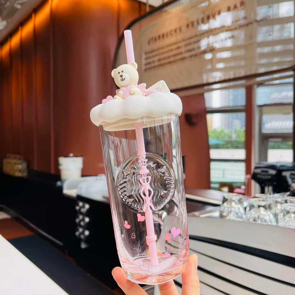 Starmove Series ดูดสไตล์ใหม่Starbucks Seriesฟางสารภาพหมีแก้วทนความร้อนถ้วยกาแฟของขวัญStarbucksถ้วยใหม่Starmove Seriesถ้วยดูดรายงาน20260526