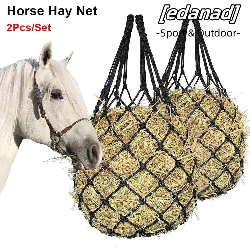EDANAD 2 ชิ้น/เซ็ต Horse Hay กระเป๋า, ความจุขนาดใหญ่ช้า Feed Hay, แขวน 40 นิ้ว Hay Feeder กระเป๋าสํา