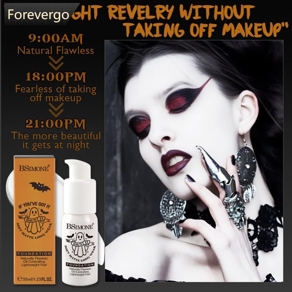 FVG White Face Paint Foundation ฮาโลวีนแต่งหน้าเต็มรูปแบบกันน้ํา 35ml Liquid Foundation สําหรับ Clow