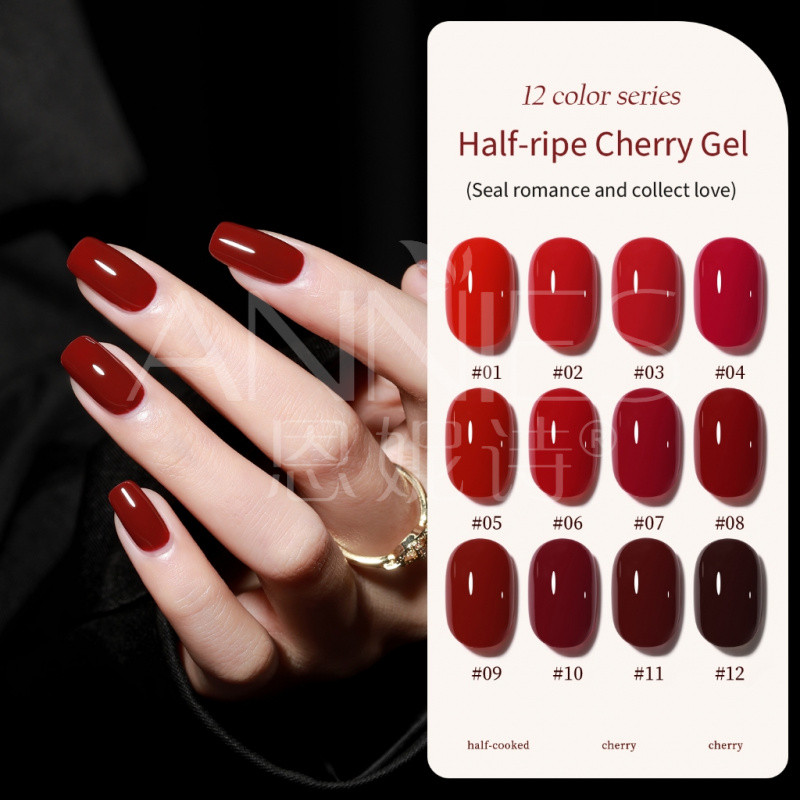 [ANNIES] กาวยาทาเล็บสีแดง Cherry Series แต่งเล็บ Cherry Burgundy ยอดนิยมปีใหม่ 12ml