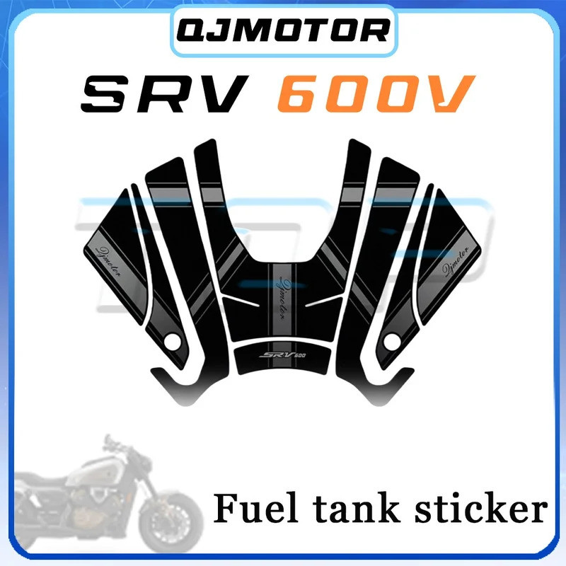 สติ๊กเกอร์ติดตัวรถกันลื่นและกันน้ํา QJMOTOR SRV 600V สติ๊กเกอร์ติดถังน้ํามันเชื้อเพลิง srv 600V