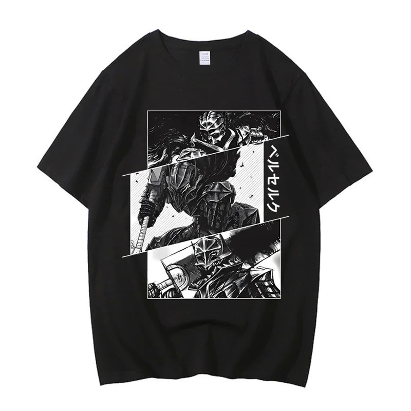 เสื้อยืด Berserk Kentaro Miura Manga Collection ผ้าฝ้ายสีดำ Unisex S-5XL
