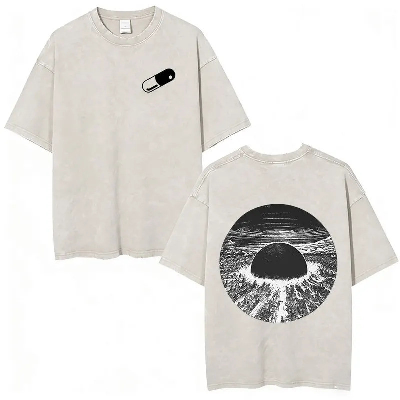 [มีสินค้า] เสื้อยืดผ้าฝ้ายลายอนิเมะ Akira สไตล์วินเทจยุค 90