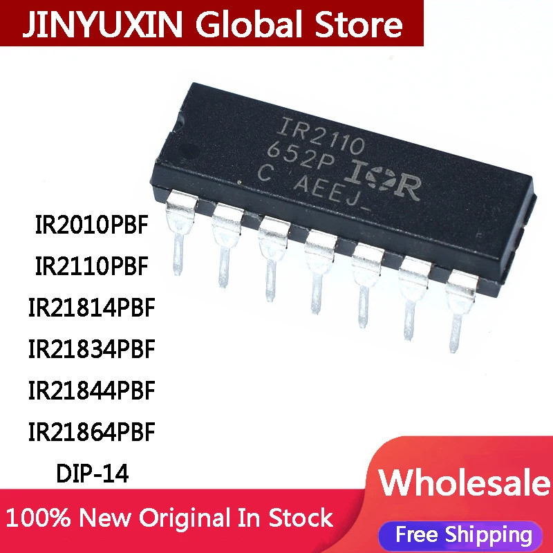 5 ชิ้น IR21814PBF IR2110PBF IR21834 IR21844 IR21864 IR2010 IR2110 IR PBF DIP14 IC ชิปสต็อกขายส่ง