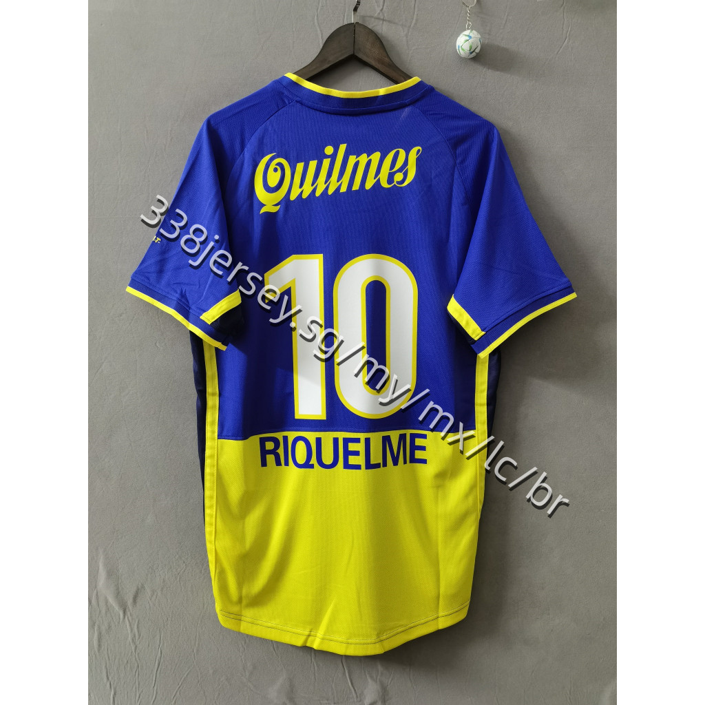01-02 Boca Juniors RIQUELME PALERMO วัสดุคุณภาพสูง Reproduction เสื้อฟุตบอลย้อนยุค