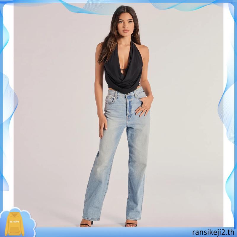 Annebra เสื้อครอป เสื้อแขนกุด ทรงคอคล้อง เปิดหลัง ผ้ากำมะหยี่ Velvet Halter Neck Crop Top รุ่น AH4-1