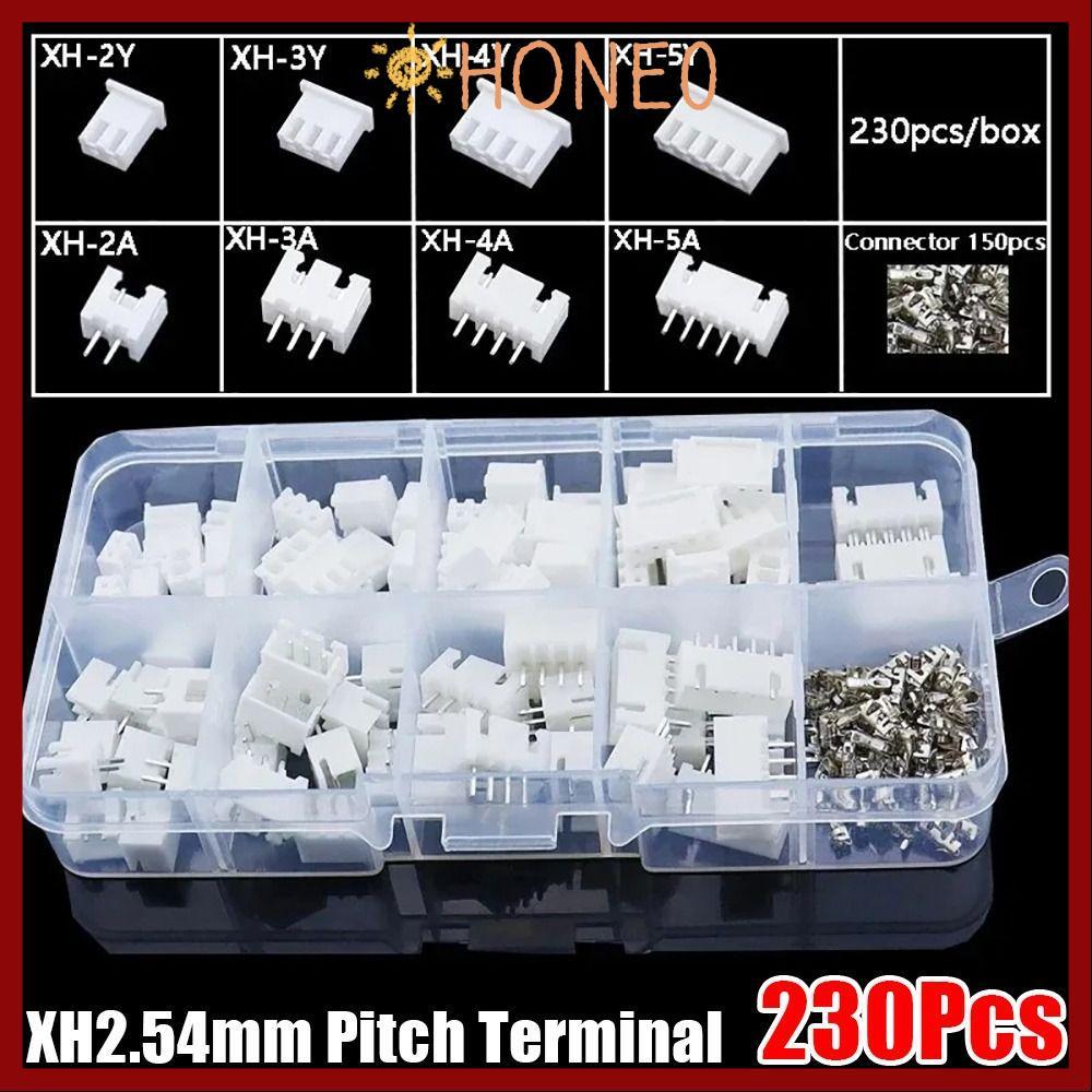 HONE 230 ชิ้น 2.54 มิลลิเมตร Pitch Terminal, 2 P 3 P 4 P 5pin ชายและหญิง Pin Connector, 4 ค่าชุด XH2