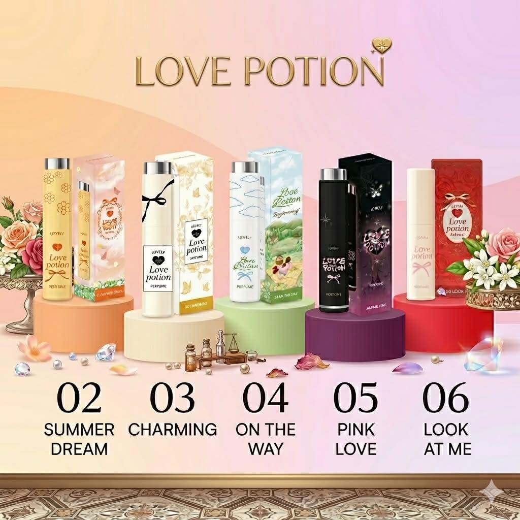 น้ำหอมเลิฟโพชั่นแพคเกตเก่า ของแท้เซลล์ล้างสต็อค Love Potion เหลือ5 กลิ่น เติมสต็อคเท่าที่มี ของแท้