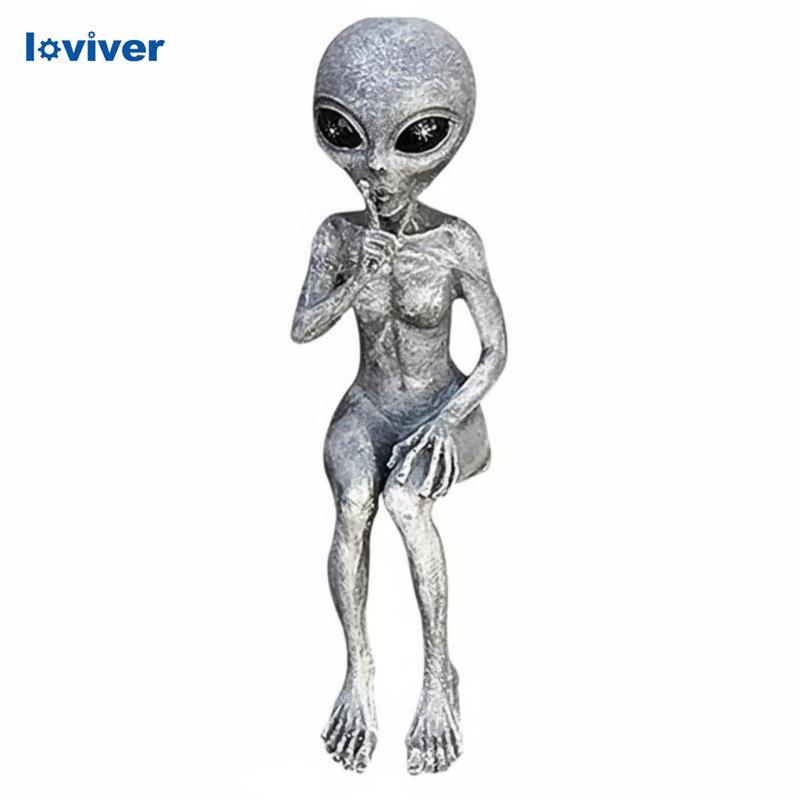 [Loviver] ตุ๊กตาเอเลี่ยนเรซิ่นเครื่องประดับสวนคนต่างด้าวประติมากรรมของขวัญแปลกใหม่สําหรับผู้ที่ชื่นชอบ