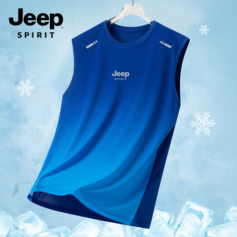 สไตล์ใหม่ ADlDAS Gradient พิมพ์ Quick-Drying เสื้อกั๊กผู้ชายฤดูร้อนสไตล์บางผ้าไหมน้ําแข็งเสื้อยืดแขนกุดกีฬาวิ่งบาสเกตบอลฟิตเนสชุดฝึกซ้อมเสื้อกั๊กแขนสั้น