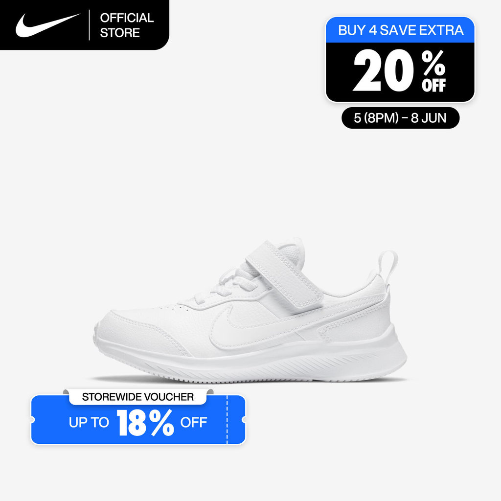 Nike Younger Kids' Varsity Leather Shoes - White [CN9393-101]