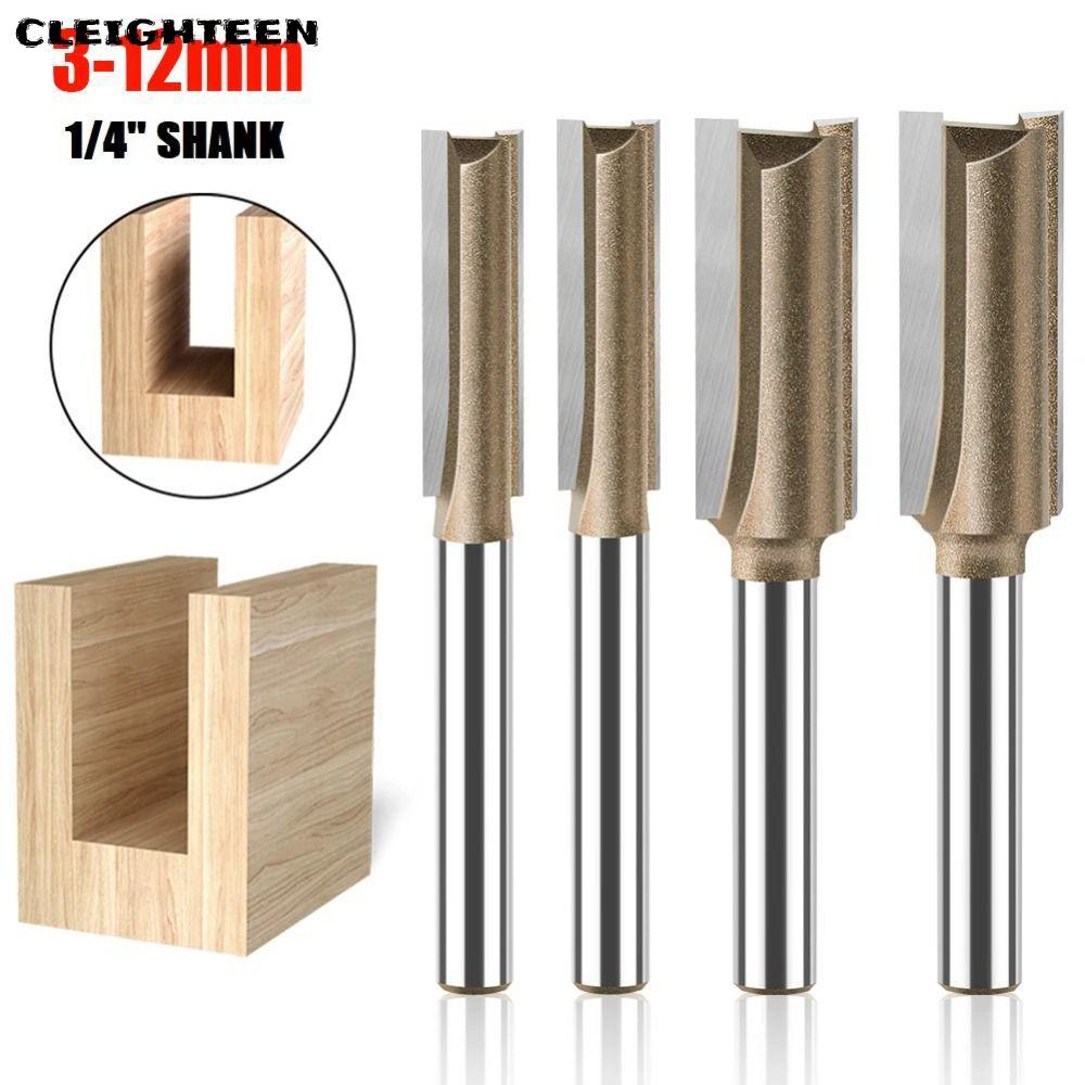 CLEIGHTEEN ดอกสว่าน, ทังสเตนคาร์ไบด์ 1/4in Shank Milling Cutter, ดอกเร้าเตอร์ขลุ่ยคู่เดียว