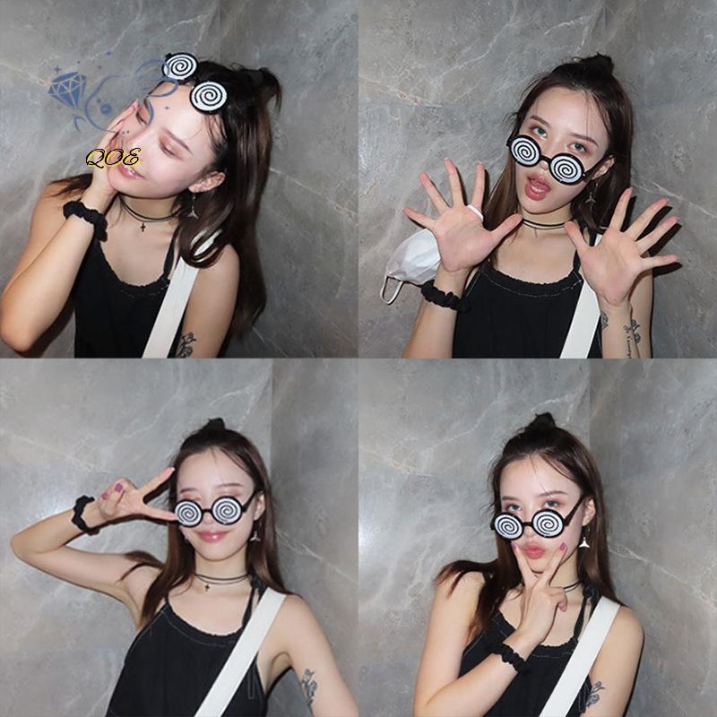 [QOE] ใหม่แว่นตาคอสเพลย์ Vertigo รูปแบบตลกแว่นตาตกแต่งอะนิเมะ Disizzy แว่นตาวันเกิด Party Photo Prop