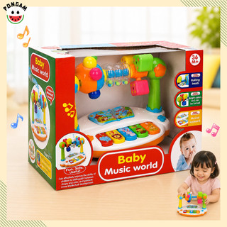 Baby Electric Musical Piano Keyboard Drum Playing Early Montessori Light Sound Sensory Educational ABC Kids learning toy