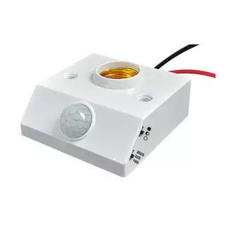 Hot AC85-265V อัตโนมัติร่างกายมนุษย์อินฟราเรด IR Sensor ผู้ถือโคมไฟหลอดไฟ LED E27 ฐาน PIR เครื่องตรวจจับโคมไฟติดผนัง Soet .