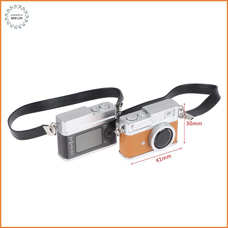 [LS] 1 PC Mini Camera Model Dollhouse Miniature Retro Camera Model Decor Toy Can Shine [PH]