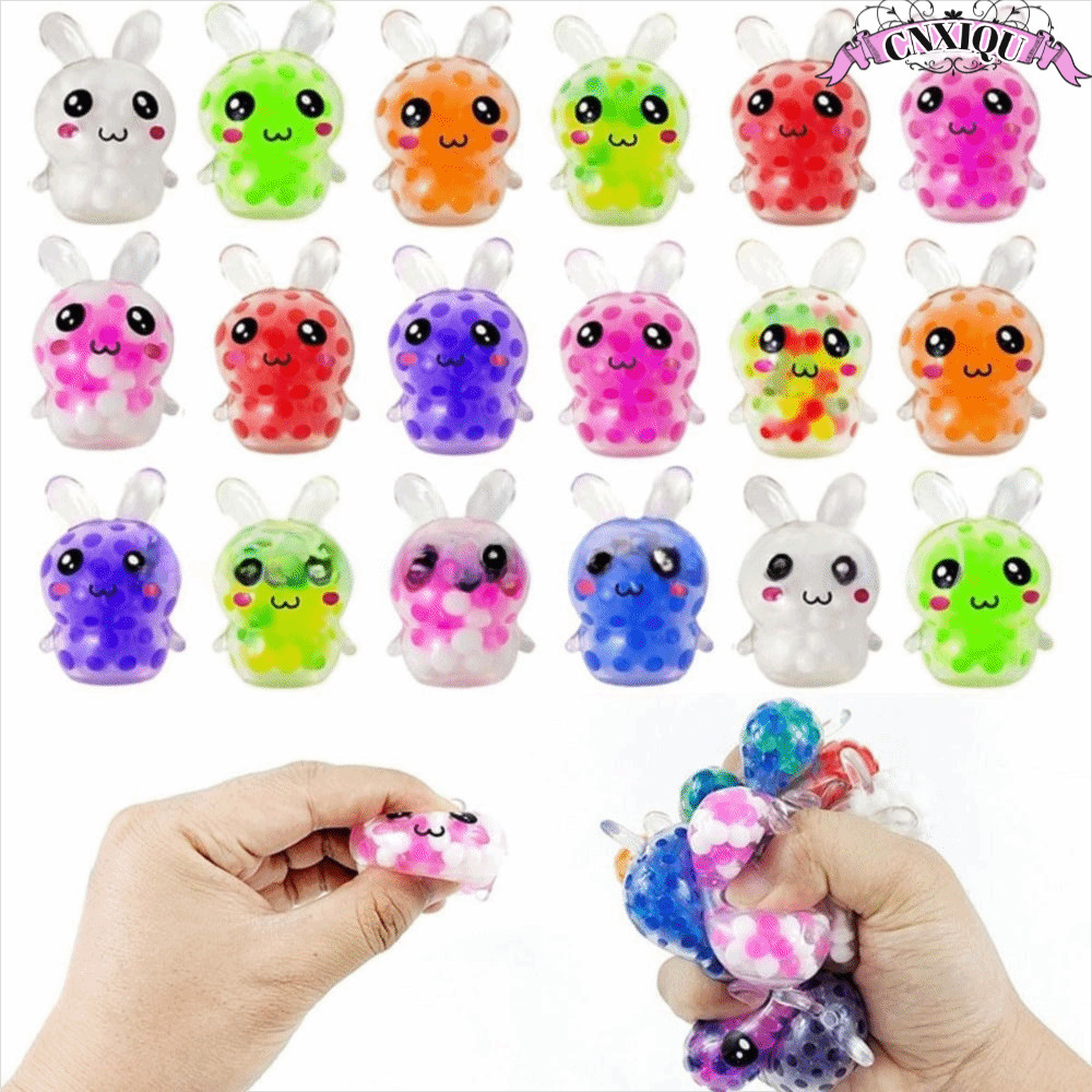 CNXIQU Bunny Squeeze, Mini Squishy Bunny Soft Fidget ของเล่น, น่ารักความเครียดบรรเทาหยิกกระต่ายอีสเตอร์ของขวัญ