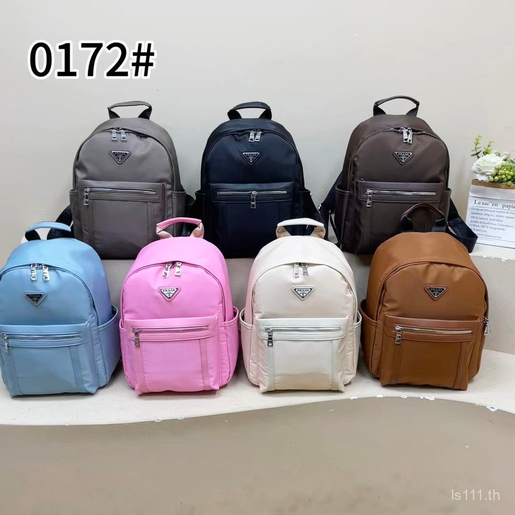 2026Prada กระเป๋าเป้สะพายหลัง/Prada Beg ผู้ชายผู้หญิงกระเป๋าเป้สะพายหลังกระเป๋าเป้สะพายหลังกระเป๋าเด