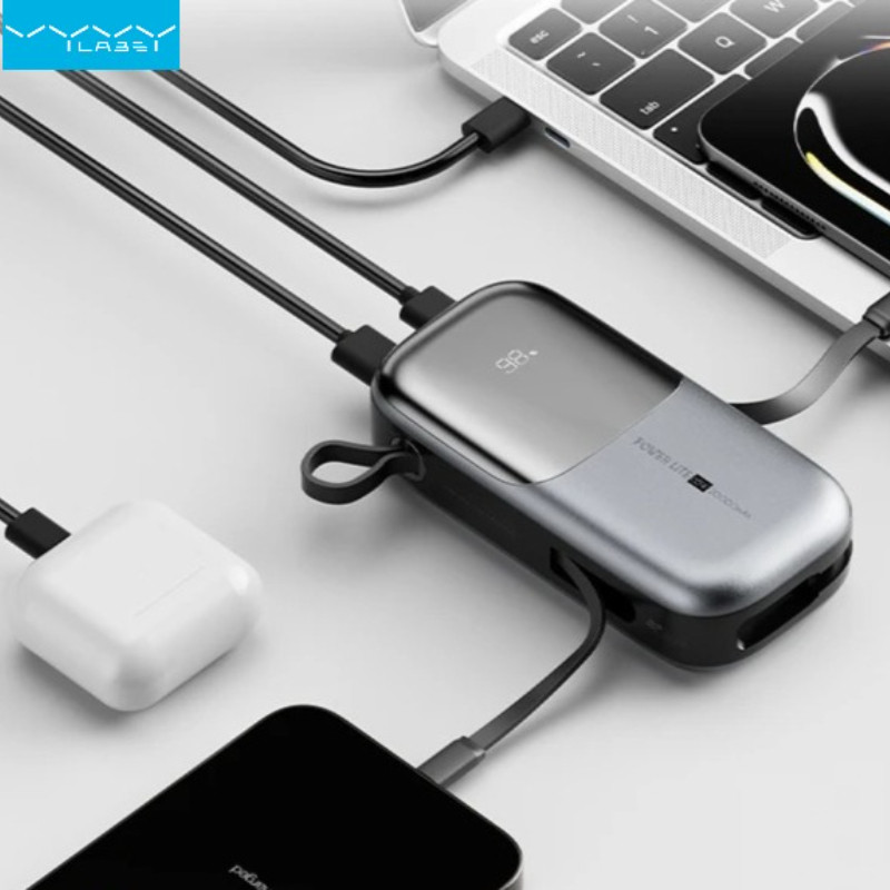 Vyvylabs 20000mAh Power Bank PD 65W Fast Charging พร้อมสาย Type-C & Lightning ภายนอกแบตเตอรี่ Powerb