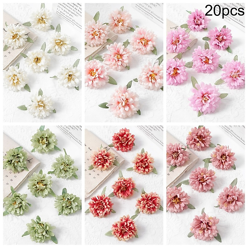 20/5PCS 7 ซม.ประดิษฐ์ Peony ผ้าไหมดอกไม้ปลอมหัวสําหรับงานแต่งงานเจ้าสาวพวงหรีดตกแต่งบ้านสวนเทศกาลตกแต่ง DIY ของขวัญตกแต่ง