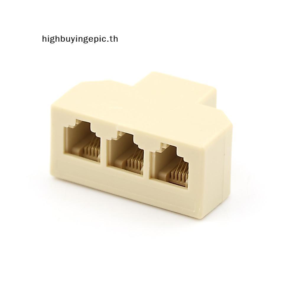 HETH 1PC RJ11 Splitter 3 Way Adapter 1 M ถึง 3 F RJ-11 6P4C โทรศัพท์ Ja Splitter HETH