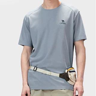 CAMEL CROWN เสื้อยืดกีฬากลางแจ้งแขนสั้นผู้ชายยืดระบายอากาศซับเหงื่อและแห้งเร็วเย็นสําหรับออกกําลังกายที่รุนแรง