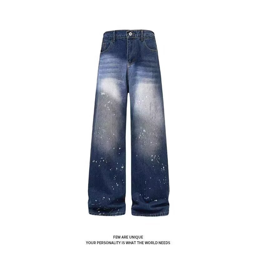 Li เสื้อผ้า Meteor Shower Heavy Industry Hot เจาะกางเกงยีนส์ขากว้างผู้หญิง 2026 ฤดูร้อนเอวสูง Slimme