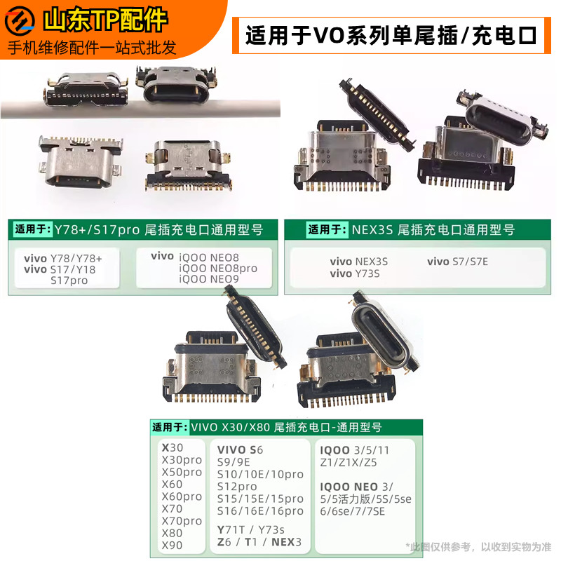 เหมาะสําหรับ VO S16 S16E pro S17 E S17T S18 S18E iQOONEO8 Pro ปลั๊กหางเดี่ยว