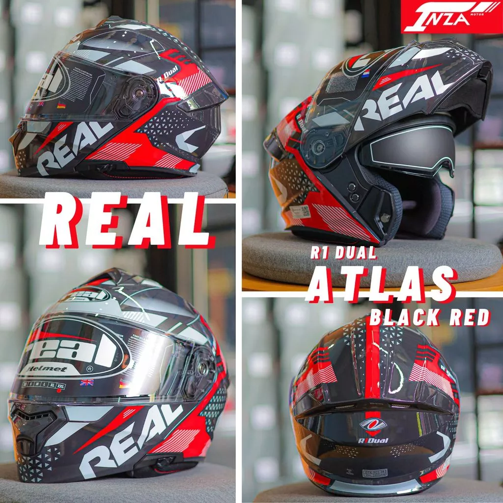 หมวกกันน็อคเปิดคาง REAL HELMETS ATLAS แว่นด้านใน 2 ชั้น สปอร์ตทัวร์ริ่ง ปี2026 ใหม่ล่าสุด