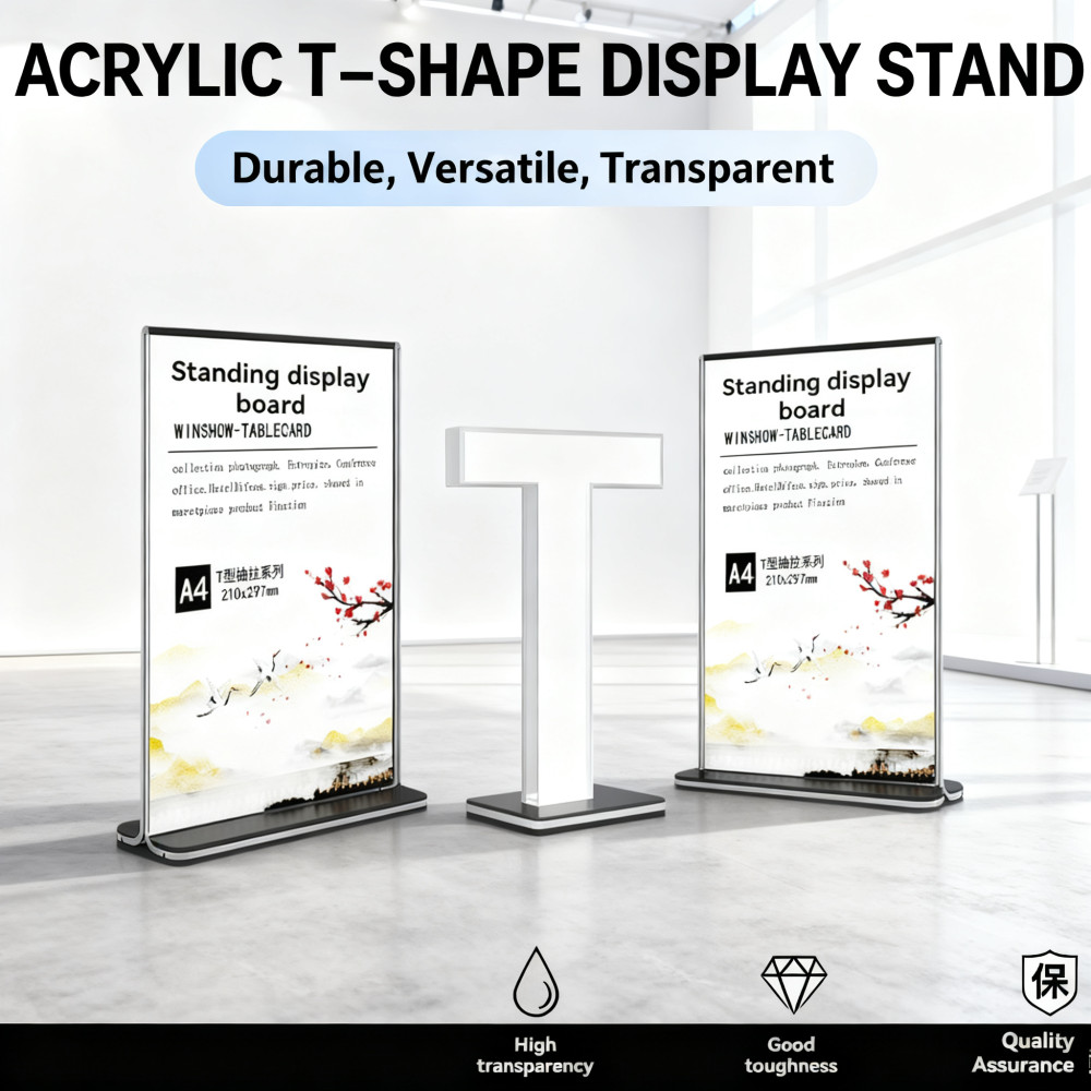 ซองใส่บัตรอะคริลิค A6 A4 T-Shape Display Stand A5 Stand