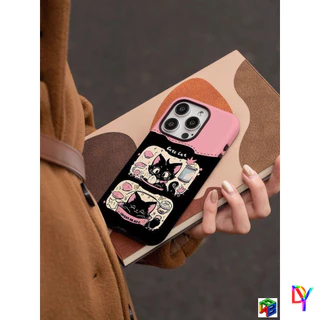 แมวน่ารัก 2-in-1 เคสโทรศัพท์ 2 ชั้นสําหรับ iPhone 17 16 15 14 13 12 11 Pro Max Air Plus XS XR 7 8Plus Anti-fall กันกระแทกฝาครอบป้องกัน