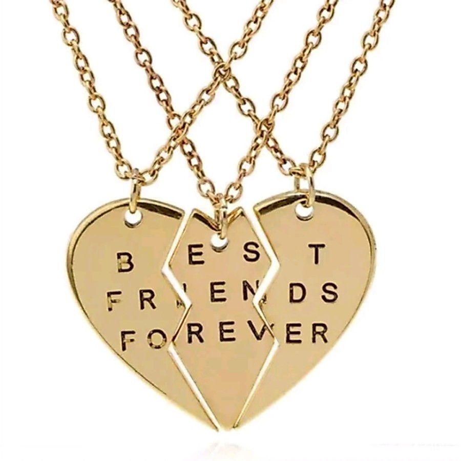 BFF Love Heart สร้อยคอจี้มิตรภาพ 3 ชิ้น