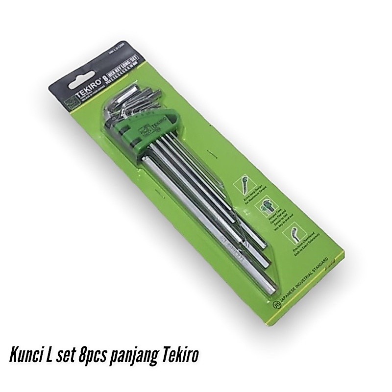 XTRA Tekiro Hex Key ยาวชุด 8 ชิ้น 2 - 10 มม. Tekiro Hex Key ยาว