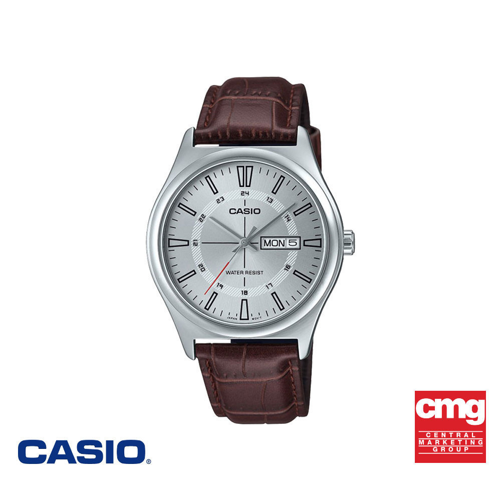 CASIO นาฬิกาข้อมือ CASIO รุ่น MTP-V006L-7CUDF สายหนัง สีน้ำตาล