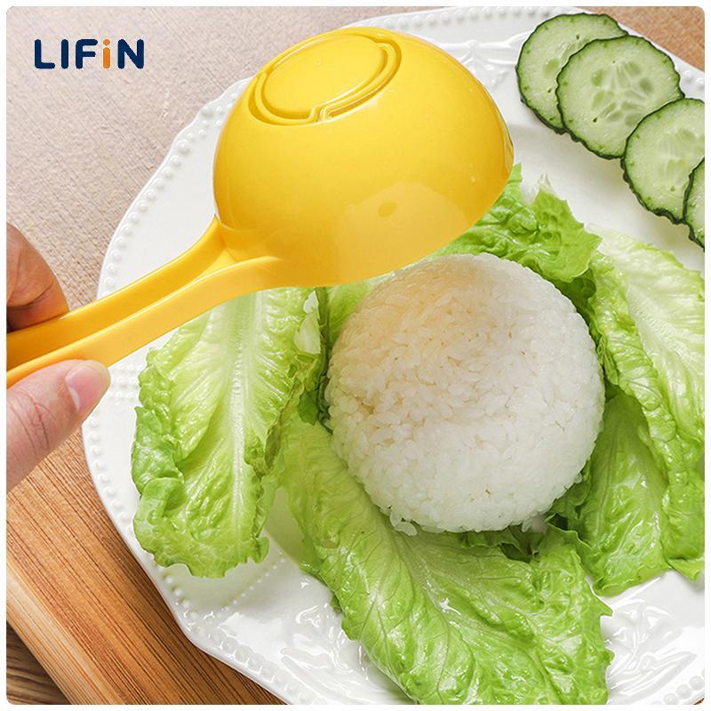 Lifin Mart แม่พิมพ์ตักข้าวขนาดใหญ่แบบนอนสติ๊กสำหรับซูชิและลูกข้าวเครื่องมืออบในครัวแบบทำมือ