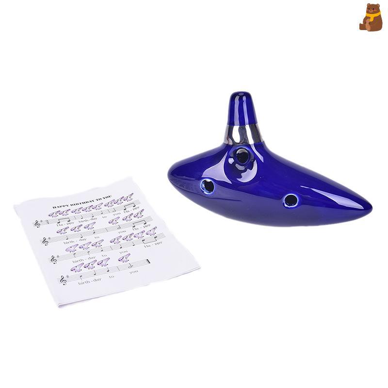 [TA] 12 หลุม Ocarina เซรามิค Alto C ของ Ocarina ขลุ่ย Blue Ocarina เครื่องดนตรี
 ไทย