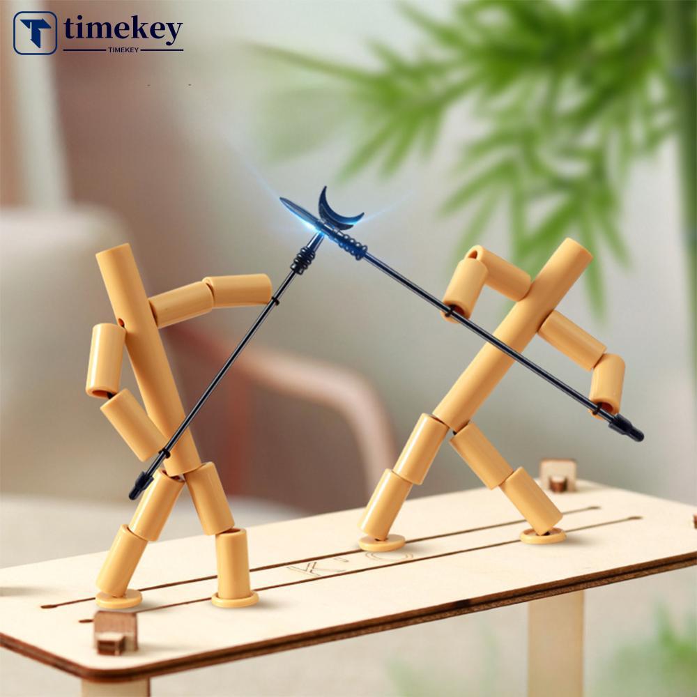 TIMEKEY Bamboo Man สองสี่ผู้เล่นการต่อสู้ของเล่นเดสก์ท็อป Interactive ผู้ปกครองเด็กเกมการศึกษา Party เกม D3Q5
